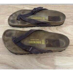Birkenstock Adria Thong Flip Flop Sandals Brown Oiled Leather Size 40 US 9 #24